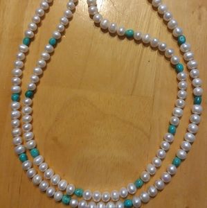 Jay King turquoise and pearl necklace